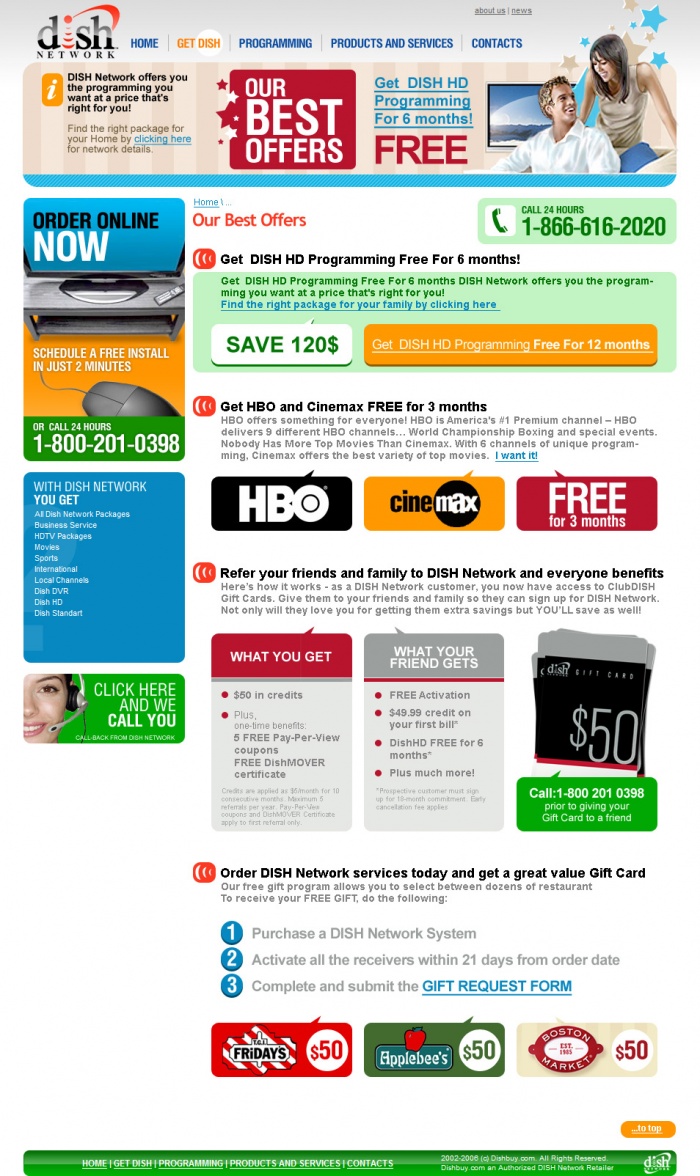 Комплекс работ с сайтом компании Dish network (1)